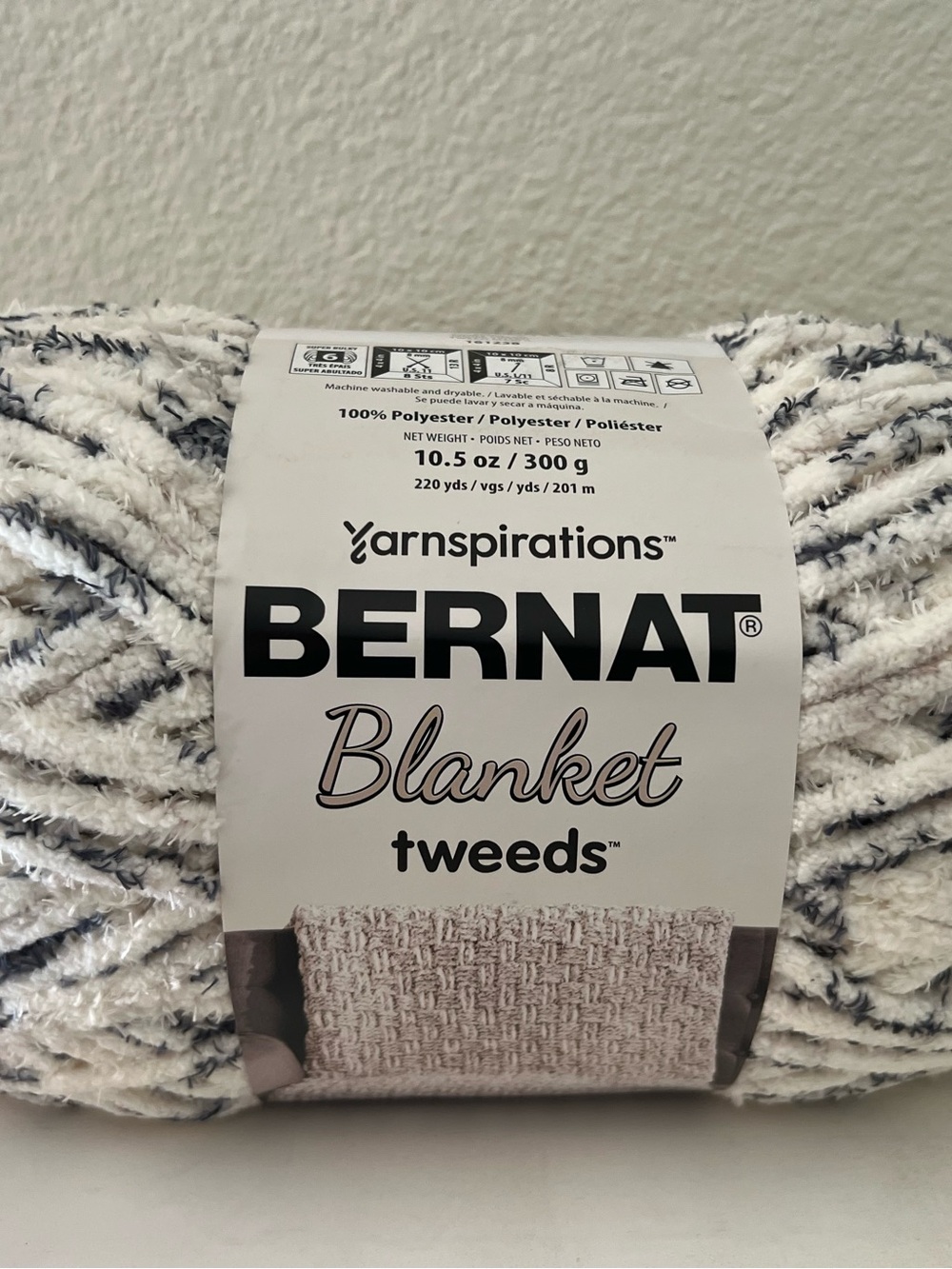 Bernat Blanket Tweeds yarn ivory tweed yarn